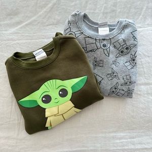 2 Kids Star Wars Yoda Crewneck Bundle Size 7 Boys
